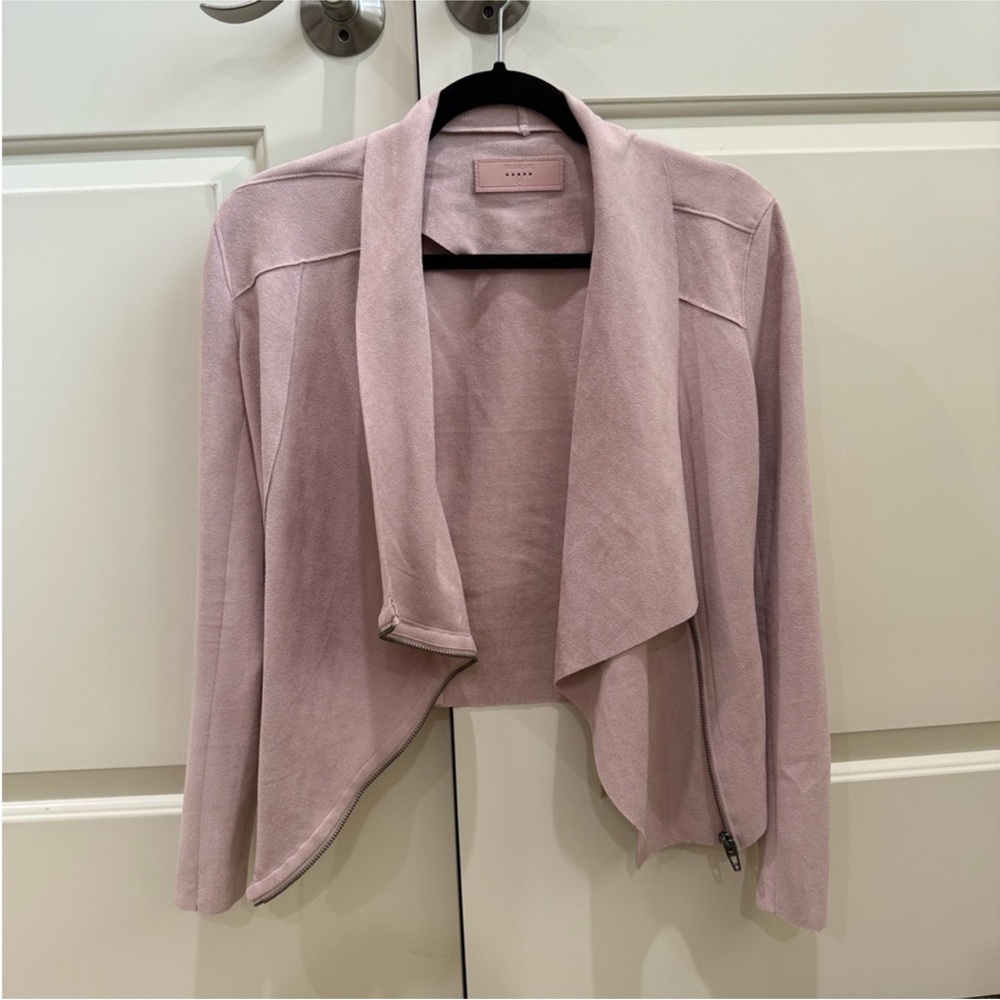 Blank NYC XS pink zip suede jacket